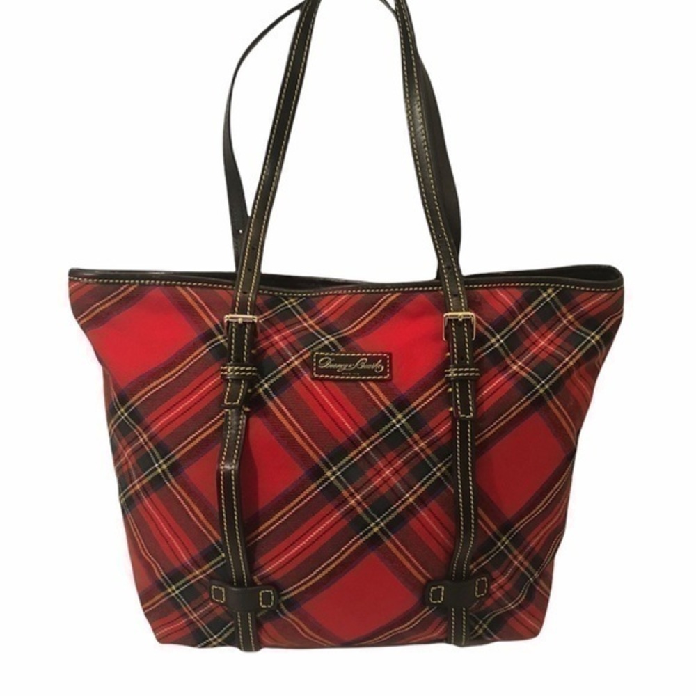 Dooney bourke red plaid tartan Christmas bag